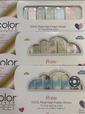 SALE! Color Street Petite Kids Nail Polish Strips - Pastel Floral & Blue Designs